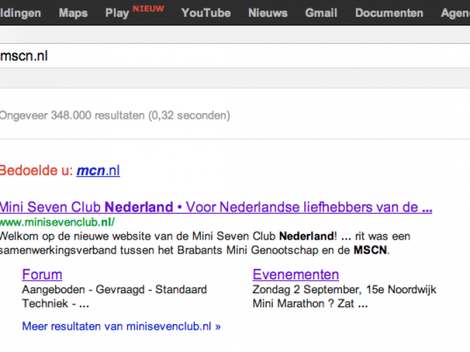 Screenshot of Google search for mscn.nl.